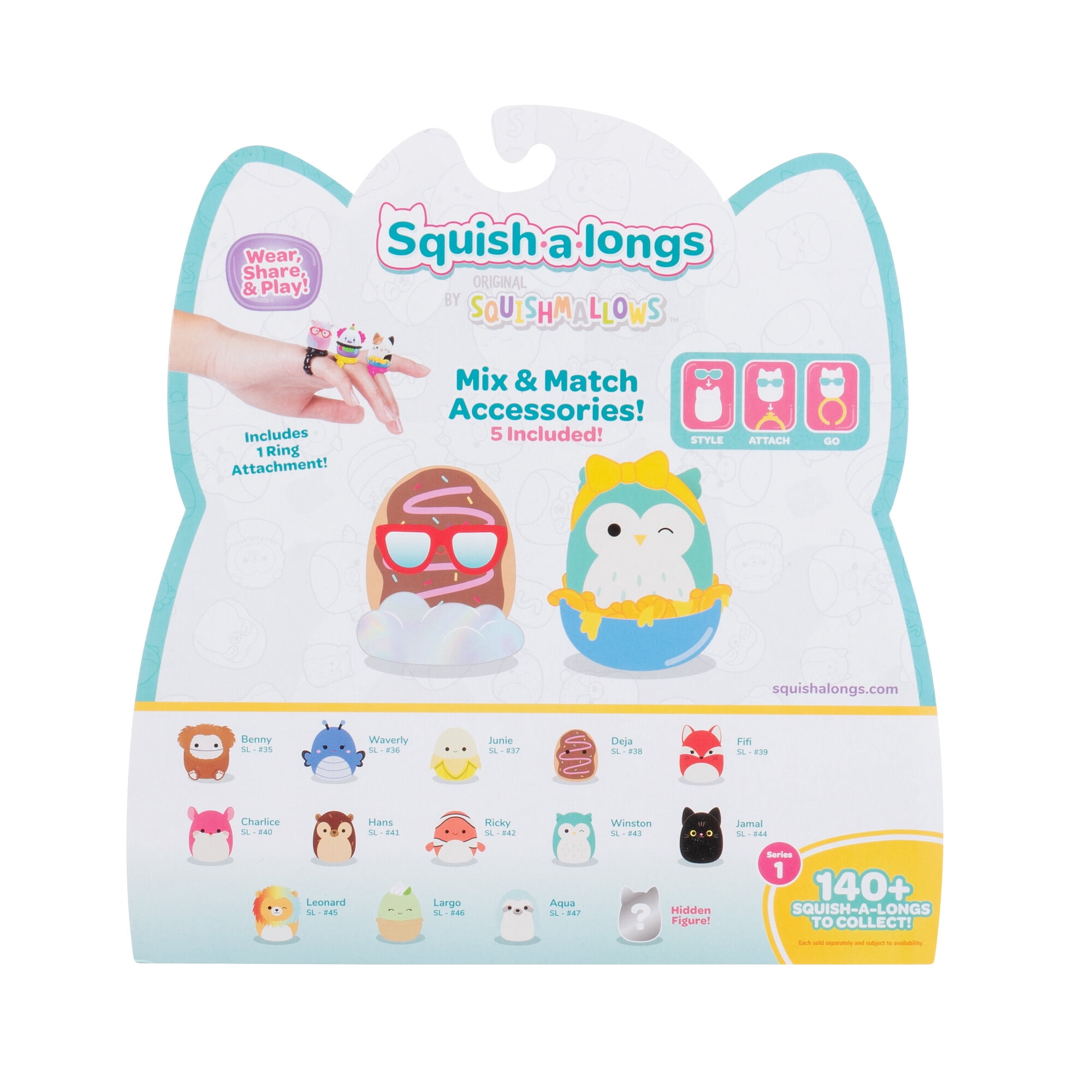 Squish-a-longs by Original Squishmallows 14 Pack - (14) 1 inch Mini-Squish with Accessories