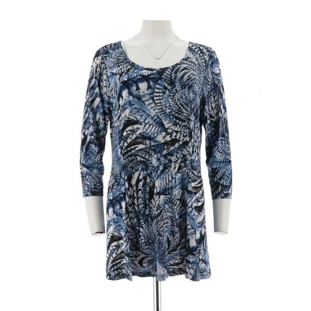 Jersey Print Tunic - Attitudes Renee Printed Jersey Knit Keyhole Tunic A287085