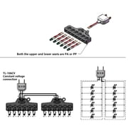 FEAMOS Low Voltages Wire Splitter 1 Input 6 Output LED Lighting Wire Connector Block for LED Strips Lighting Distribution Block