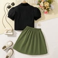 thumbnail image 3 of Hiijoy Big Girls Outfits Elegant Short Sleeve Shirt Pleated Skirt Set, Sizes 10-11Y, 3 of 7