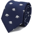 thumbnail image 1 of MENDEPOT Polar Bear Tie With Box White Polar Bear Pattern Navy Necktie, 1 of 2