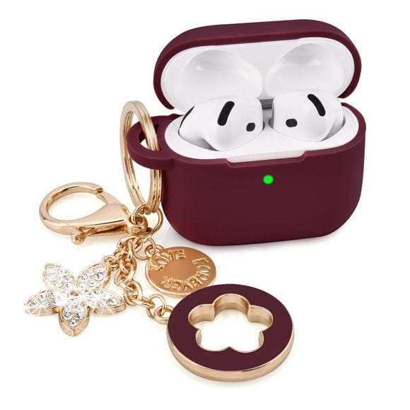 Funda VISOOM para Apple AirPods 4 de silicona anticaída con llavero