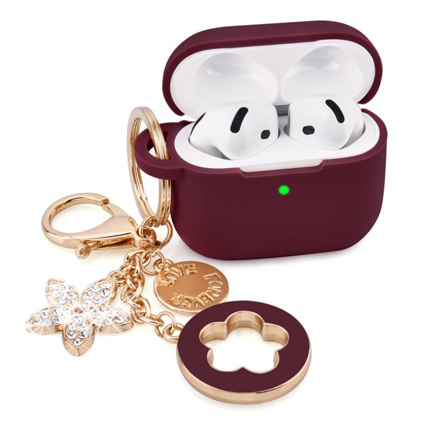 Funda VISOOM para Apple AirPods 4 de silicona anticaída con llavero