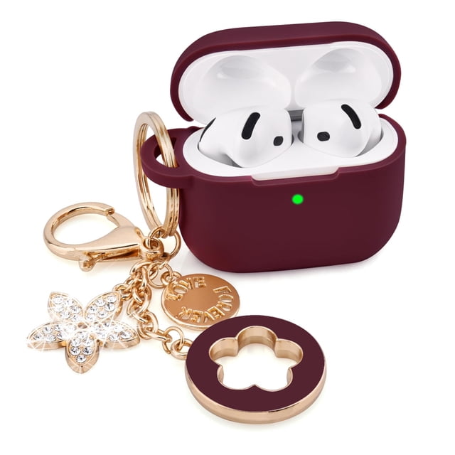 Funda VISOOM para Apple AirPods 4 de silicona anticaída con llavero