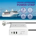 thumbnail image 6 of Fosmon Desk Power Strip With USB C, 4 Outlets+3 USB Charger Charging Outlet, Desktop USB Power Station, 5ft Braided Extension Cord for Travel, Cruise Ship, ETL Listed, 6 of 9