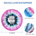 thumbnail image 3 of Shower Caps,Colorful Mandala Tie Dye Pattern Waterproof Shower Cap for Women 4 Pieces,Double Reusable Hair Cover for Shower PEVA Elastic Stretch Hem, 3 of 7