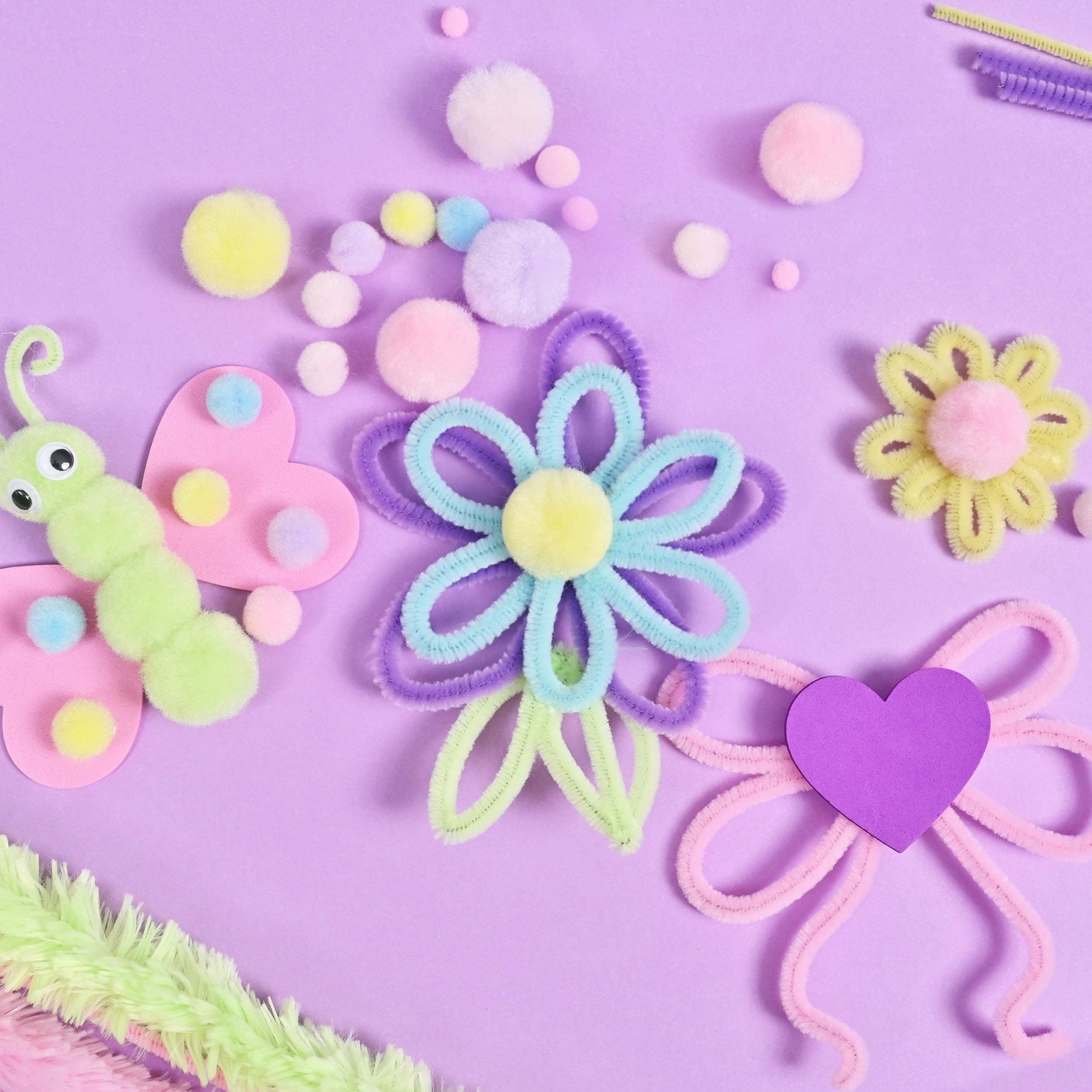 Hello Hobby Craft Variety Kit, 260 Pieces, Pastel Craft Supplies for Kids