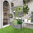 thumbnail image 2 of Outsunny Jardinière Surélevée avec Treillis et Tablette pour Plantes, Gris, 2 of 10