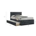 thumbnail image 5 of Maykoosh Global Greatness Full Size Upholstered Bed With Twin Trundle, Tufted Charcoal Burlap, 5 of 5