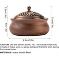 thumbnail image 2 of ABCISI Round Wooden Incense Burner & Holder - 4" Handcrafted Natural Wood Censer with Alloy Lid, Heat-Resistant Tray for Sticks, Cones, Sage, Frankincense (Meditation, Yoga, Home Decor), 2 of 17