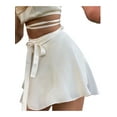 thumbnail image 6 of hirigin Women Mini Skirt, High Waist Solid A-line Bottoms Summer Skirt with Belt for Club Party, 6 of 9