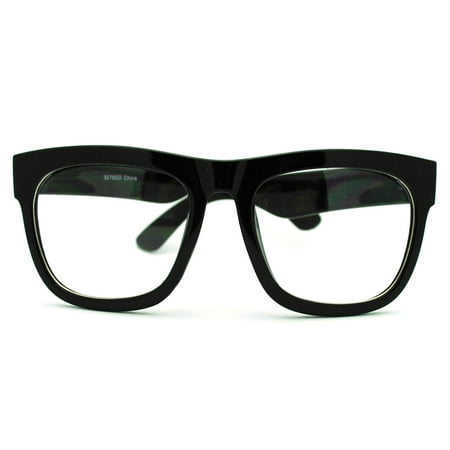 Black Nerdy Thick Heavy Plastic Horn Rim Eye Glasses