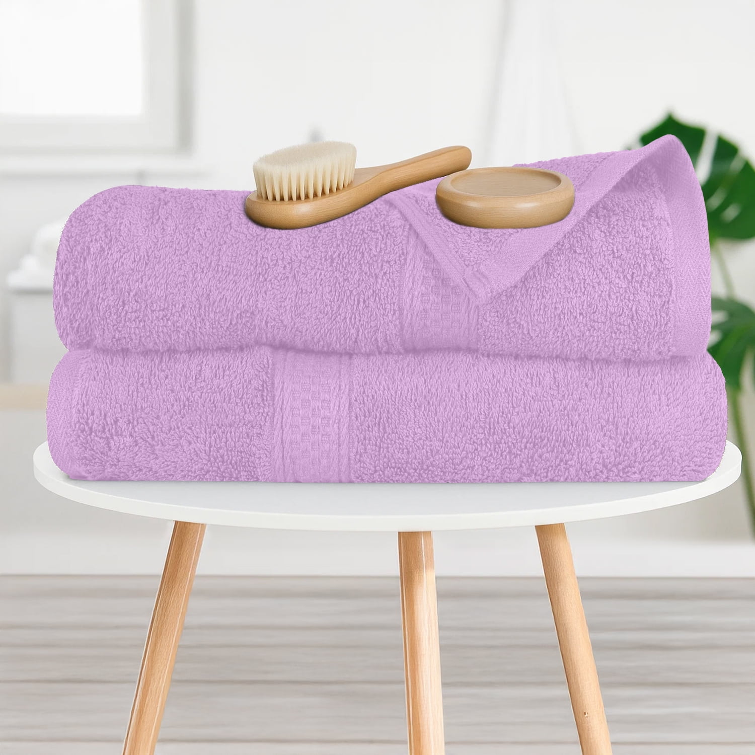 Dan River Bath Towel 4 Pack 27x54 in Ultra Soft Quick Drying Cotton Towel - Lavender