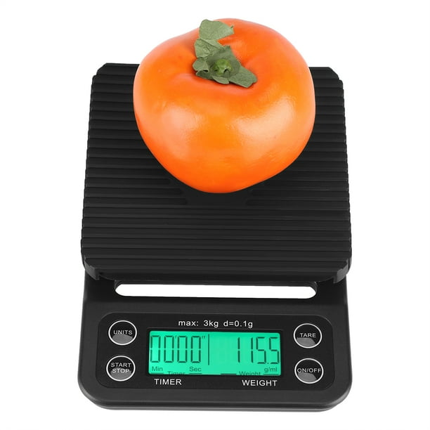 Báscula Digital Cocina de Café Electrónico de Goteo de Escala de Comida de 3KG / 0.1g LCD Digital Que Pesa con Contador de Tiempo(Verde), bascula digital cafe bascula cafe bascula digital gramera básc Ecomeon no