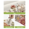 thumbnail image 4 of Farmhouse Flowers Bar Stool Covers Set of 2, Vintage Botanical Floral Eucalyptus Leaf Stretch Bar Chair Covers with Backs, Removable Pub Counter Height Chair Cover for Kitchen Dining Room Cafe, 4 of 7