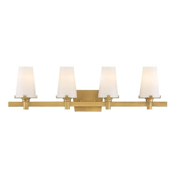 DESIGNERS FOUNTAIN Hyde Park 4-Light Bathroom Vanity Light Fixture, Vintage Bronze, 87904-VTG
