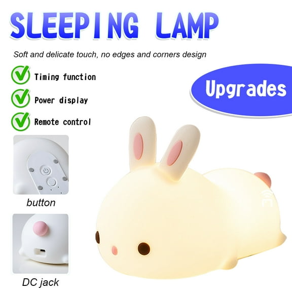 Amerteer Remote Control Baby Night Lights Girls, Cute Room Decor Anime Baby Toddler Squishy Led Timing Touch Lamps, Multicolor Stuff Silicone Valentines Birthday Day Gifts Kids Boys Teen