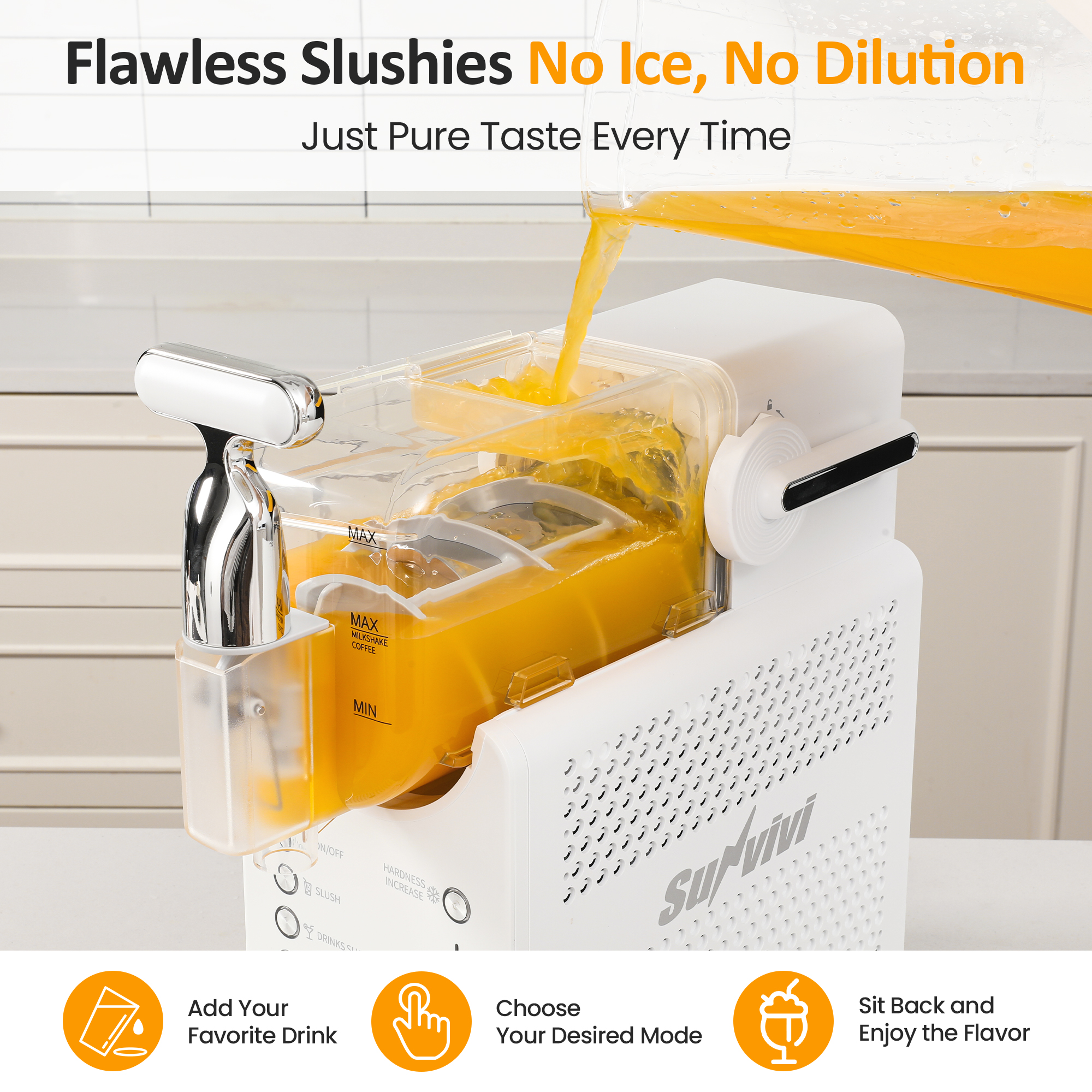 CozyHom Slushie Machine for Home: 68oz Single-Tank Frozen Drink Maker with Rapid Chill Technology, Self-Cleaning System & 5 Drink Modes, Keep Drinks Cold up to 12 Hours, ETL Certified, White