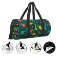 thumbnail image 3 of Balery Colorful Dinosaurs Bolsa de Gimnasio para Mujeres y Hombres, Bolsa de Viaje Impermeable, Bolsa de Fin de Semana con Compartimento para Zapatos y Bolsillo Húmedo, 3 of 6