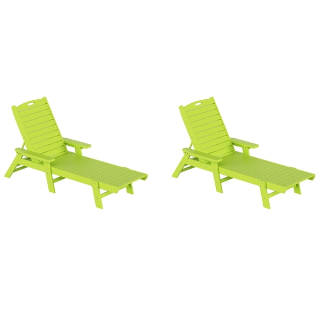 Costaelm Bayport Chaise Longue Inclinable en Plastique HDPE pour Extérieur - Ensemble de 2, Lime