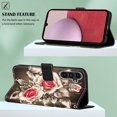 thumbnail image 4 of Patterned Wallet Case for Samsung Galaxy S23 FE,Dteck Magnetic Leather Card Slots Pocket Case Shockproof TPU Kickstand Full Body Protective Cover with Wrist Strap,Flowers, 4 of 7