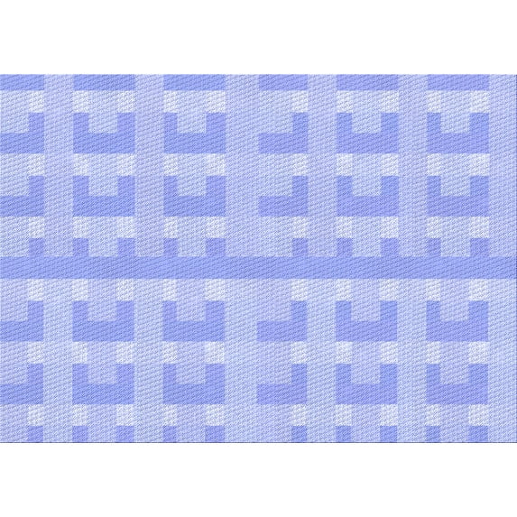 Ahgly Company Indoor Rectangle Patterned Sky Blue Dress Blue Area Rugs, 6' x 9'