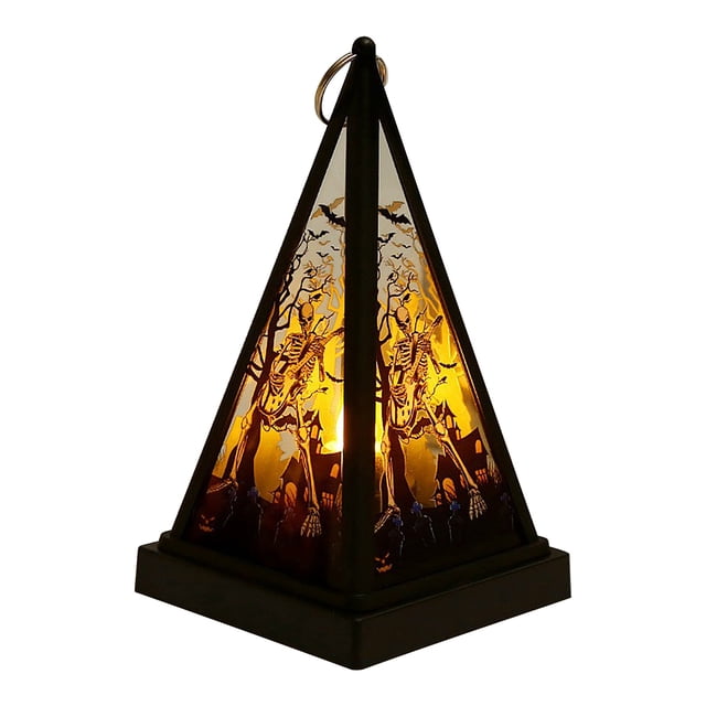 Luces LED de vela para Halloween, funciona con pilas, colgantes, retro, adornos para porche, fiesta, decoración de Halloween