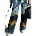 thumbnail image 4 of FASHIONWT Women Casual 2Piece Outfit Flared-Sleeve Mock Neck Blouse & Wide-Leg Pants Sets, 4 of 4