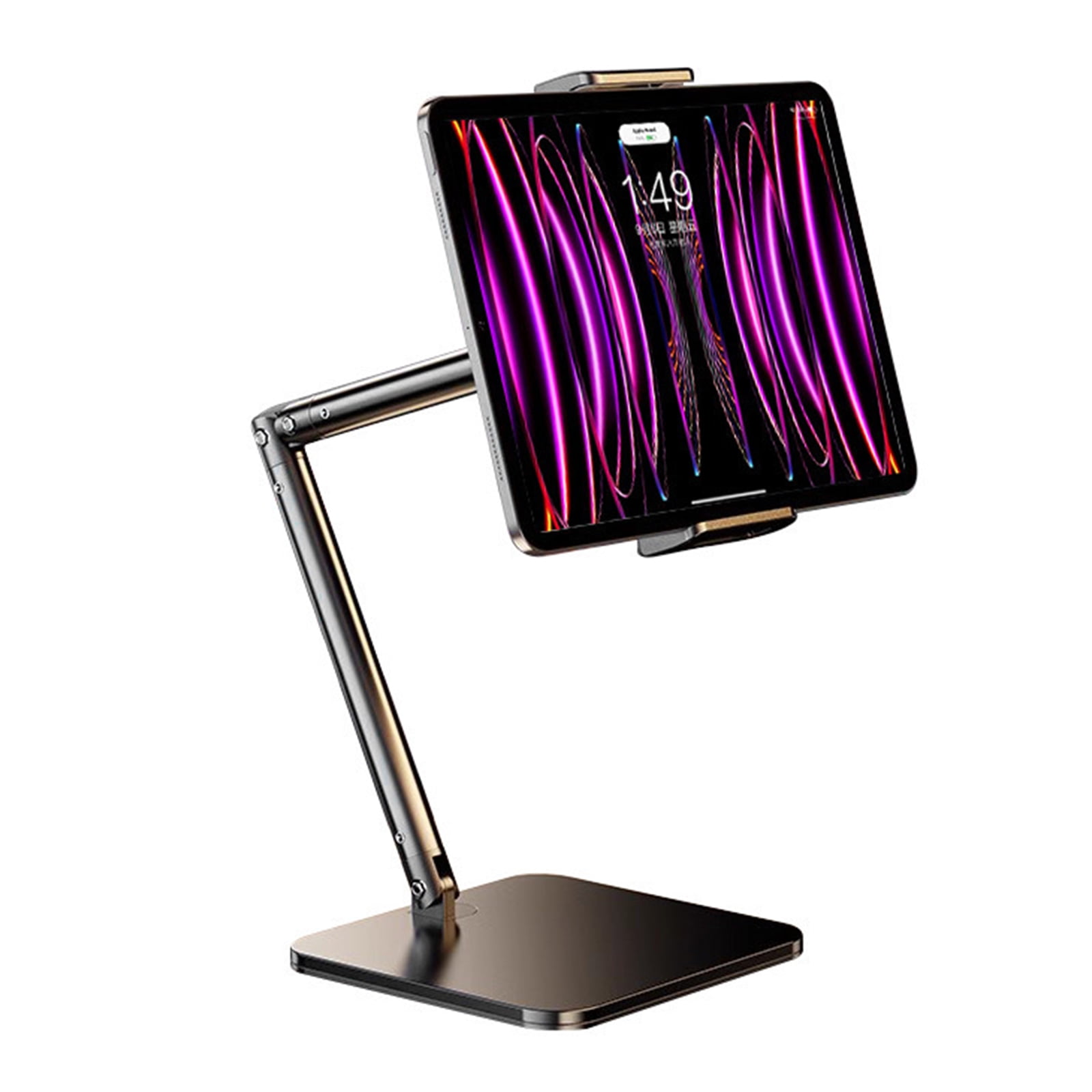 Metal Desk Holder Stand for Live Streaming Meetings Adjustable Desktop Tablet Holder Phone Stand