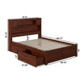 thumbnail image 3 of AFI Newport Full Solid Wood Platform Bed with Footboard & 2 Storage Drawers in Walnut, 3 of 11