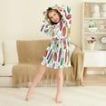 thumbnail image 3 of FORMRS Niños Bathrobe Unisex Hooded Robe Soft Plush Pajamas Sleepwear, Size 2-3T, Red Vegetables Pattern, 3 of 7