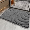 thumbnail image 6 of Wave Textured Soft Floor Mat, 23.6 x 15.8-Inch Polyester Blend Rug for Bathroom, Bedroom and Entryway, Gray, 6 of 7