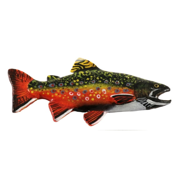Brook Trout, Brookie, Fish Pin, Hand Painted, FP006PR, 3" Very Large Lapel Pin, Hat, Brooch, Brooches, Jewelry, Gift, Fishing, Salmonoids, 100% Handmade in the USA, 200 Fish Designs Available