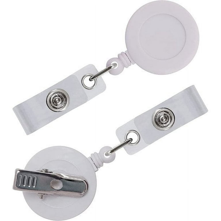 10 Pack Retractable ID Badge Holder Reels with Swivel Alligator Clip Bulk  Pack Premium Badge（White） 