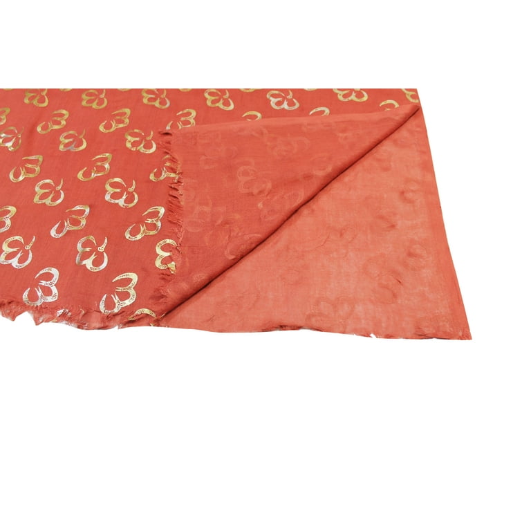 MINI APPARELS Rust Color Foil Printed Lightweight Detailing Scarf