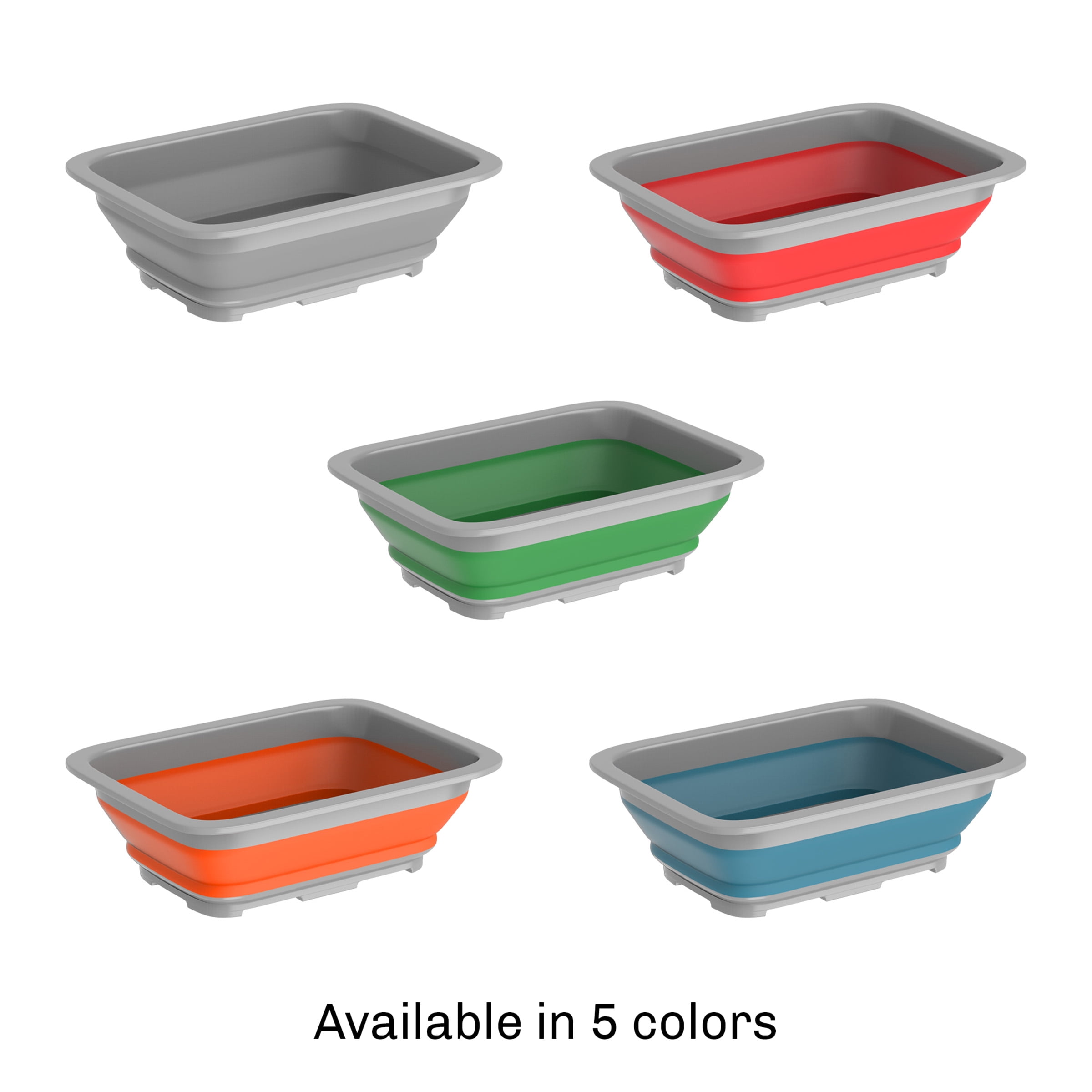 Collapsible Multiuse Wash Bin- Portable Wash Basin/Dish Tub/Ice Bucket with 10L Capacity (Blue)