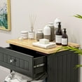 thumbnail image 2 of Trash Cans HOMCOM Kitchen Tilt Out Trash Bin Cabinet Free Standing Recycling Cabinet Trash Can Holder With Drawer, Black,Trash Cans With Lid, 2 of 8