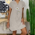 thumbnail image 2 of Sexy Vestidos Cortos de Verano para las Mujeres 2025 Moda Suelta de Ocio Vestido de Manga Corta con Cuello en V, Vestido Casual de Rodilla, 2 of 8