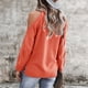 thumbnail image 5 of Home Knitwear, Off Shoulder Women Sweater Pure Color Polyester  For Travel ANGGREK Naranja L, 5 of 6