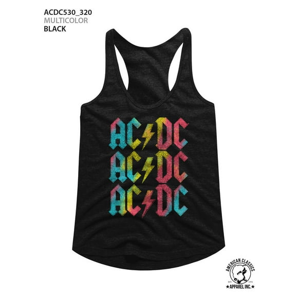 AC/DC Multicolor Black Junior Women's Racerback Tank Top T-Shirt