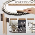 thumbnail image 6 of Takavu 2-Piece Horsehair Detail Brush Set with Polish Cloth, Silver Cleaning Brushes for Jewelry, Silverware & Plateware Care, 6 of 8