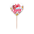 thumbnail image 1 of Etiqueta del corazón de la bandera del palillo de dientes Unbranded Decorado a mano patrón de Japón, 1 of 3
