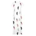thumbnail image 2 of Vestido de Manga Corta para Mujeres Sexy Impreso Cuello en V Vestido Largo Delgado, Moda de las Señoras para la Primavera Y el Verano, 2 of 5