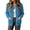 Blue, variant on ClodeEU Women's Round Neck Button Front Knit Cardigan with Pockets,Casual Long Sleeve Knit Outerwear ,Women's S-XXXL
