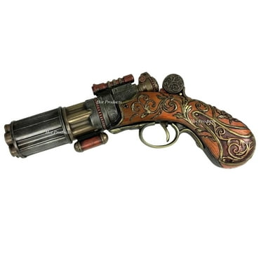 Veronese Design WU76840A4 Steampunk 6 Barrel Pistol Sculpture - Bronze