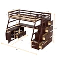 thumbnail image 5 of Harper & Bright Designs Twin Loft Bed with Stairs and Desk, Wooden Staircase Loft Bed with Drawer Steps and Shelves for Boys Girls, Espresso, 5 of 13