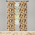 thumbnail image 3 of Ambesonne Earth Tones Curtains, Chaotic Spots Rings, Pair of 28"x84", Orange Brown Tan, 3 of 5
