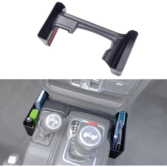 Center Console Gear Shift Organizer Tray Compatible with Jeep Wrangler JL/JLU 2018-2023 2024 2025 and Jeep Gladiator JT Truck 2020-2022 2023 2024 2025 Storage Box Accessories (Not for JK/JKU)