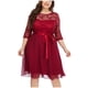 thumbnail image 4 of Vestidos Para Mujer Vestidos de Fiesta de Bienvenida Vestido de Fiesta de Noche de Moda Erógeno Cuello Redondo Manga Corta Encaje Gasa Vestido de Talla Grande Odeerbi  ODB168020, 4 of 9