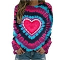 thumbnail image 1 of FAIWAD Women Tie-Dye Sweatshirt Long Sleeve Round Neck Pullover Tops Trendy Color Block Loose Sweatshirts, 1 of 4